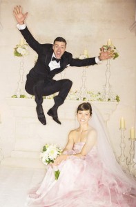 La robe de mariée rose du mariage de Jessica Biel