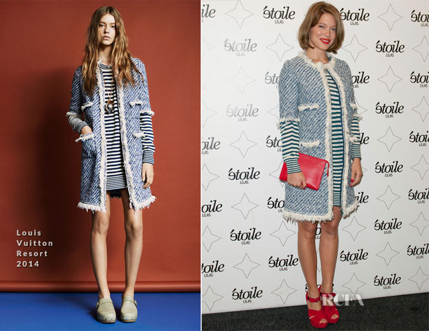 Lea Seydoux en tenue de Louis Vuitton à la première du film « Grand Central » à Paris.