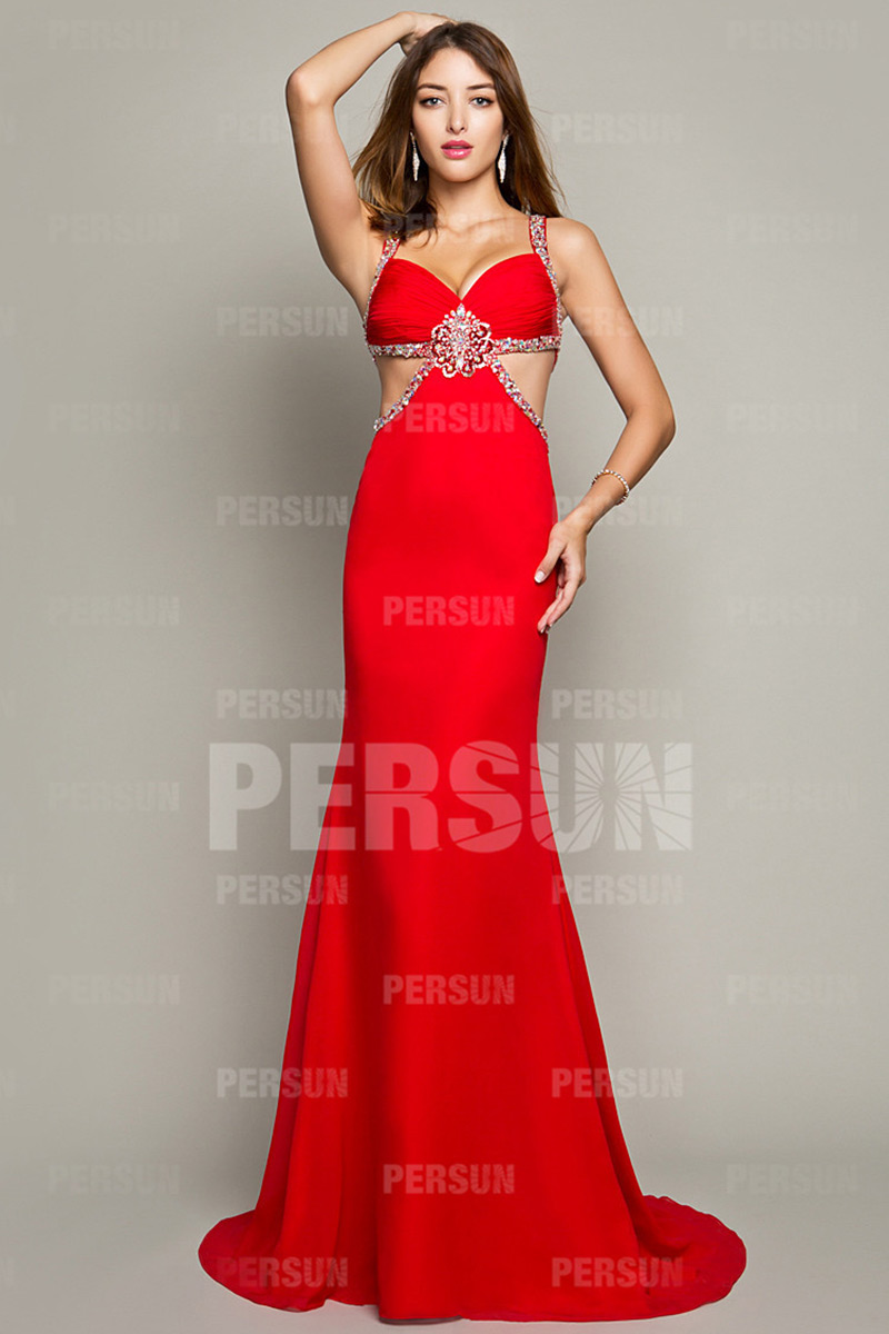 Robe rouge sexy longue