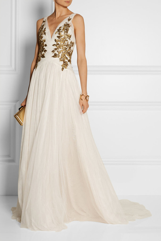 Robe de mariée crème broderie pour Gémeaux