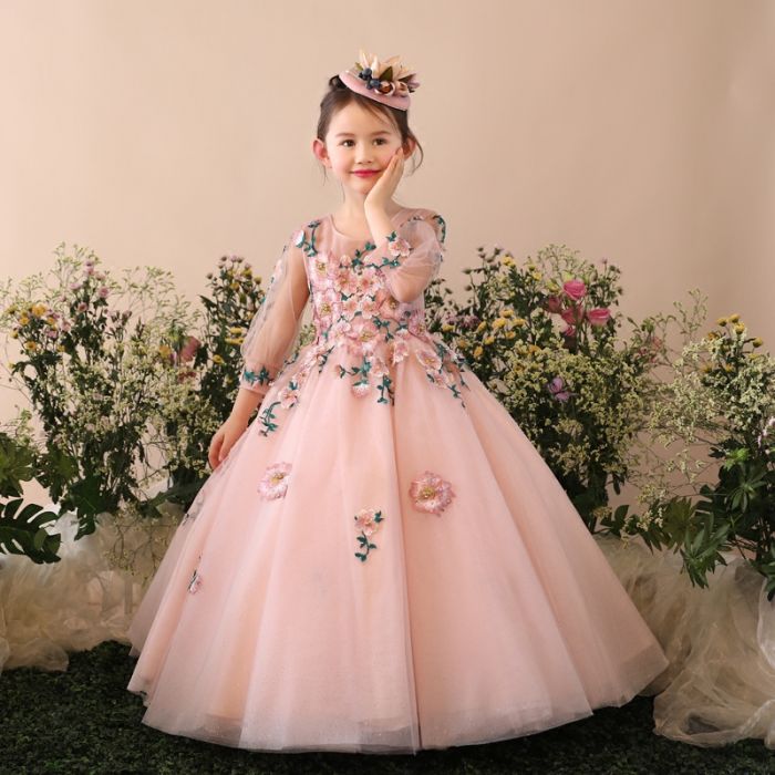 Filles Princesse Robe à pois Enfants Mariage Anniversaire Élégante