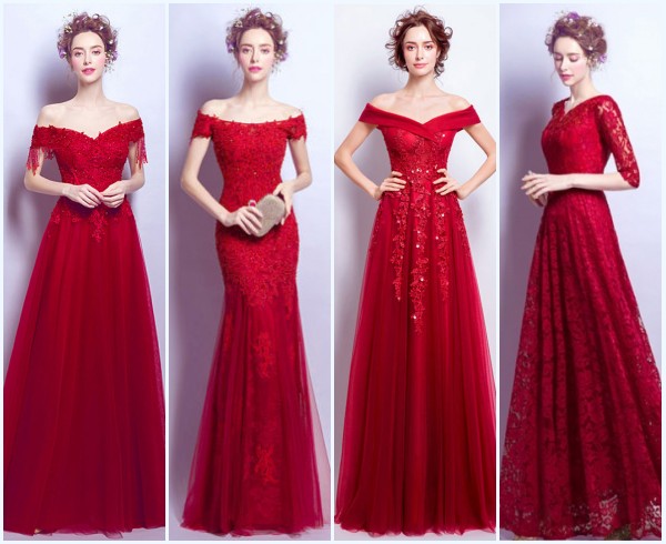robes rouges longues pour mariée 2018