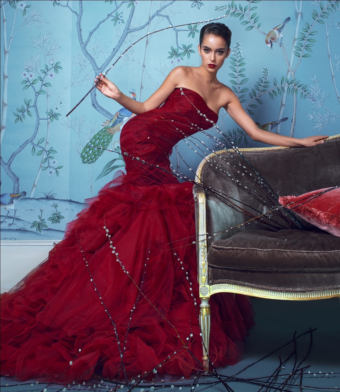 Robe de mariée sirène rouge hotsell