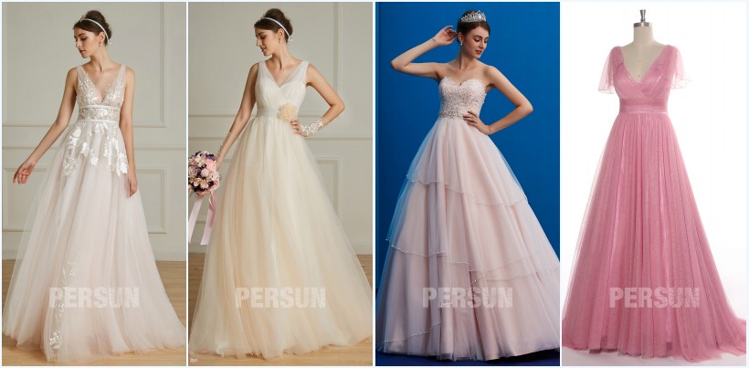 robes de mariée tendance 2019 couleur champagne et rose