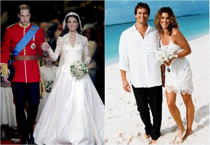 robes de mariée Kate Middleton et Cindy Crawford