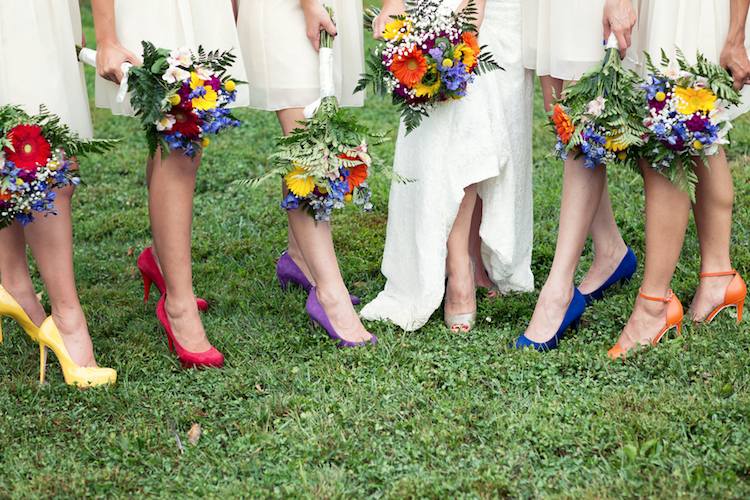 chaussure colorée de mariage