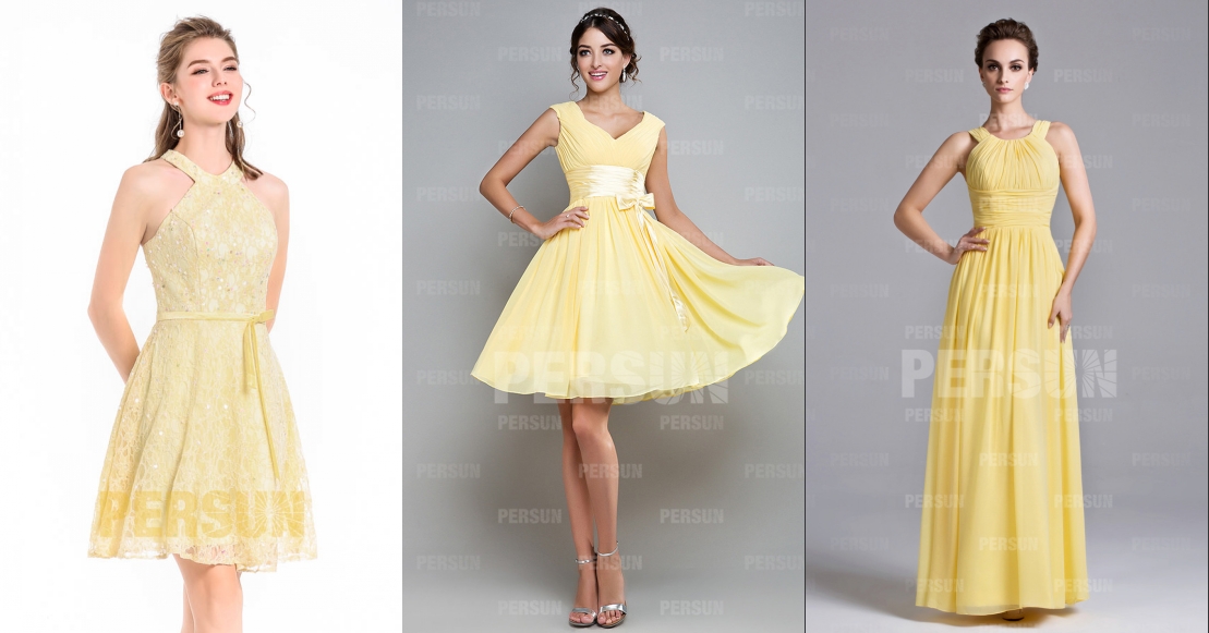 jaune robe de cocktail