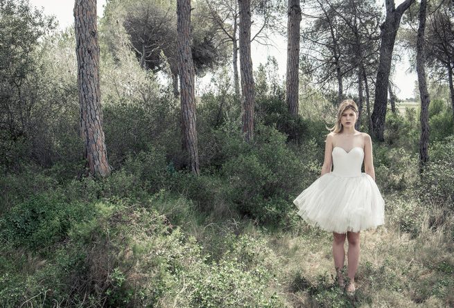 robe de mariée jolie courte tutu bustier