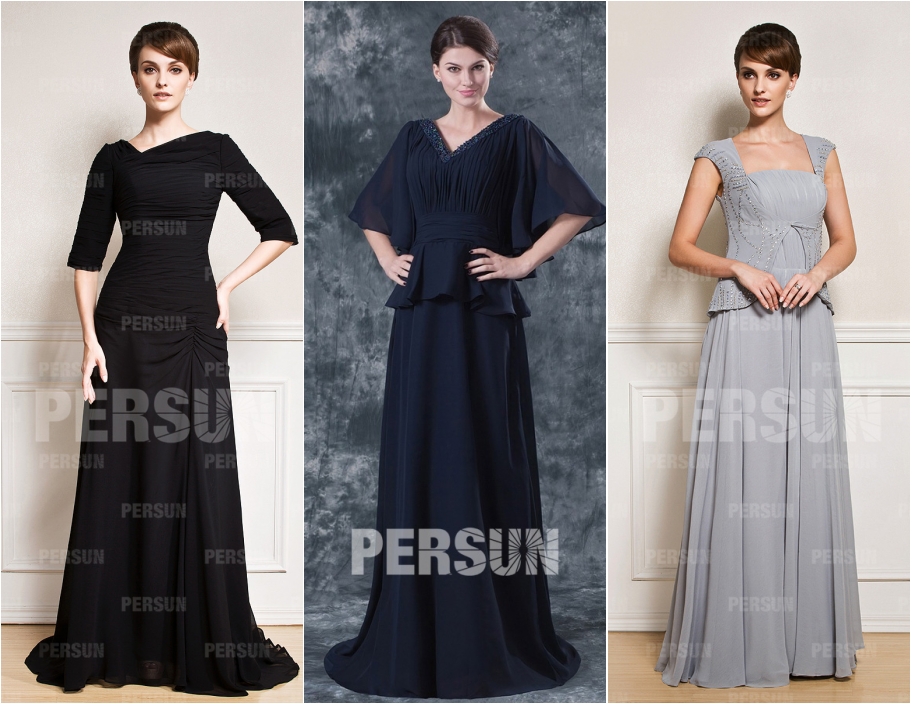 robe de soirée longue couleur pour enterrement