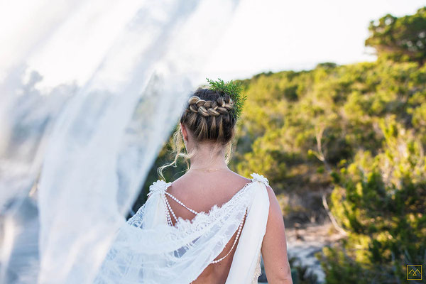 voile chic appliquée de dentelle pour mariée