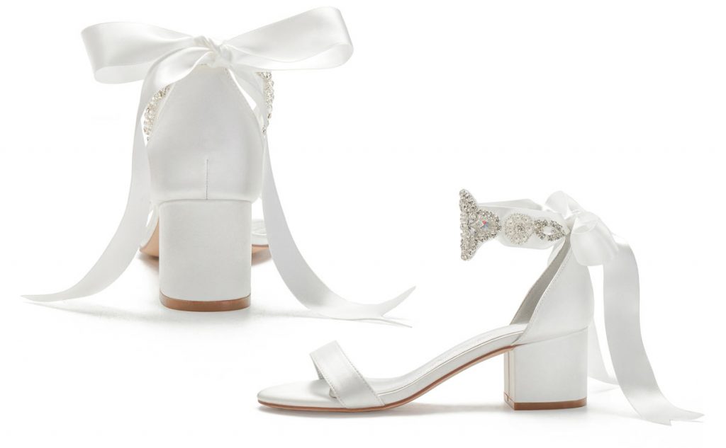 sandale de mariée blanc bride pailleté