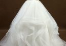Robe de mariée romantique à haut dentelle & jupe en volants