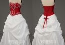 Robe de mariée vintage bicolore bustier basque avec broderies