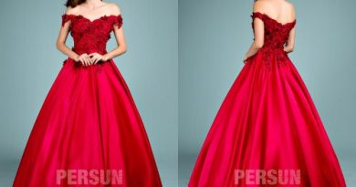 Robe de mariée rouge princesse épaule dénudé haut fleuri